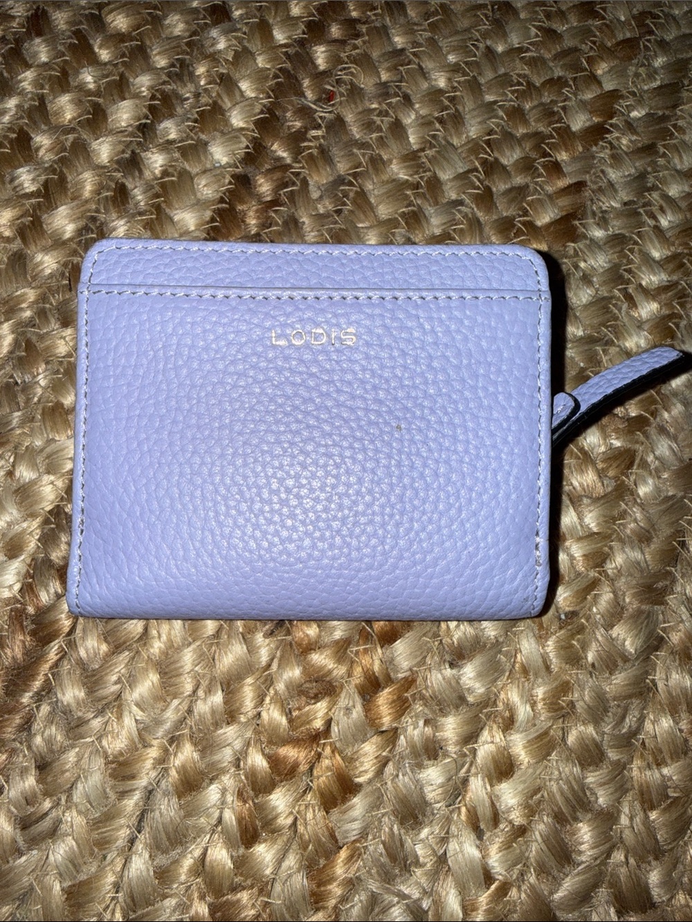 Lodis Lavender Pebbled Leather Zip small Wallet